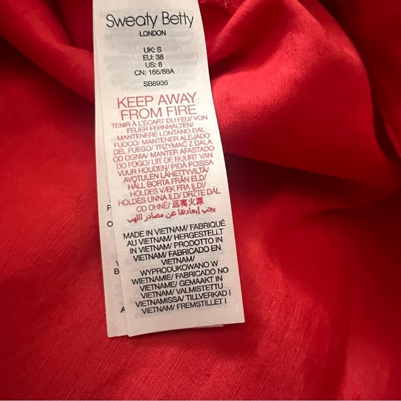 Sweaty Betty Nomad Pullover, hoodie jacket, tulip red, linen & organic cotton, S - Picture 5 of 15